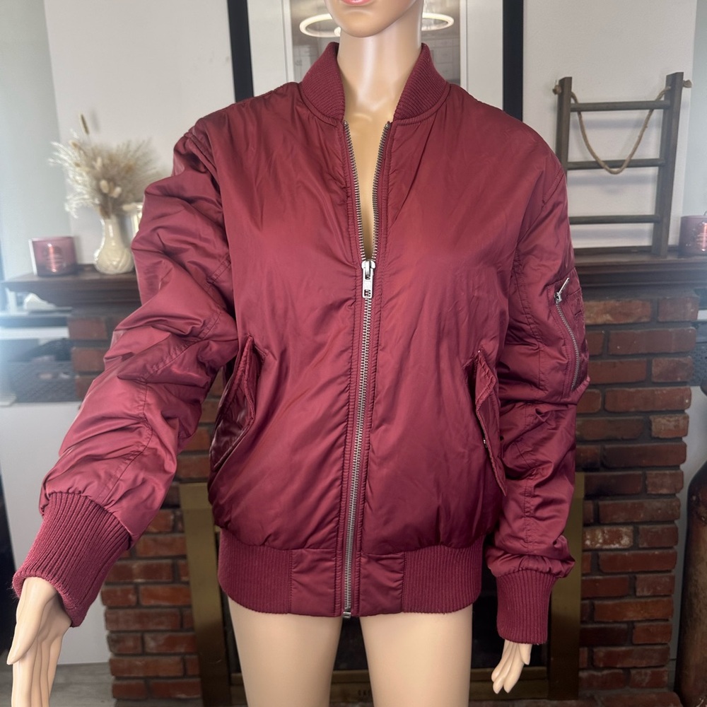 PacSun Maroon Bomber Jacket